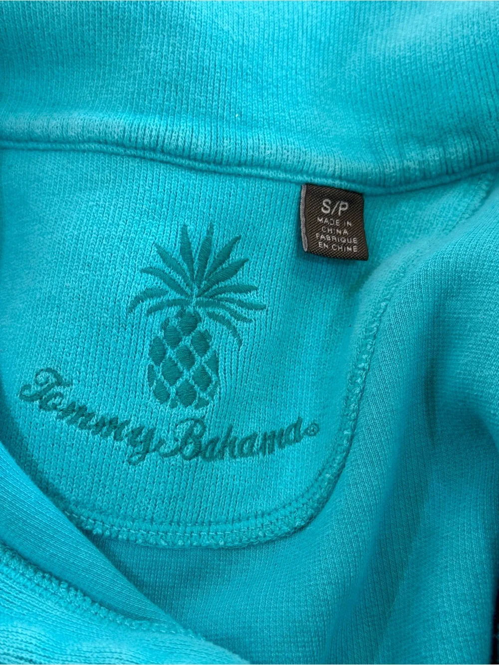 Tommy Bahama Teal Quarter-Zip Pullover - Picture 6 of 6